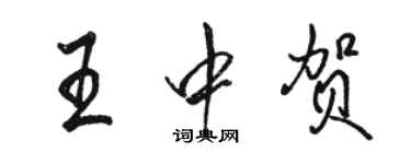 駱恆光王中賀行書個性簽名怎么寫