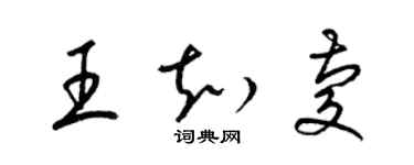 梁錦英王知慶草書個性簽名怎么寫