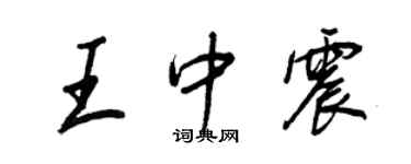 王正良王中震行書個性簽名怎么寫