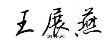 王正良王展燕行書個性簽名怎么寫