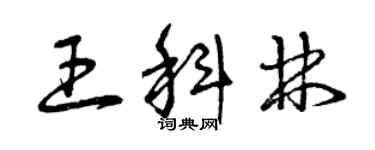 曾慶福王科林草書個性簽名怎么寫