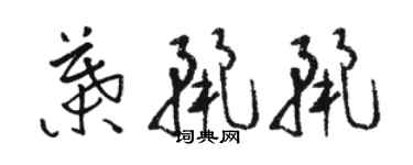 駱恆光葉麗麗草書個性簽名怎么寫