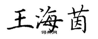丁謙王海茵楷書個性簽名怎么寫