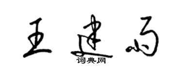 梁錦英王建雨草書個性簽名怎么寫