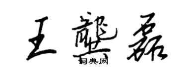 王正良王龔磊行書個性簽名怎么寫