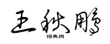 曾慶福王秋鵬草書個性簽名怎么寫