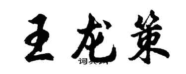 胡問遂王龍策行書個性簽名怎么寫