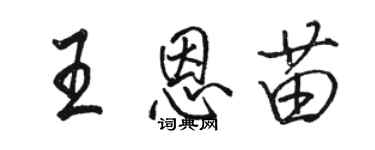 駱恆光王恩苗行書個性簽名怎么寫