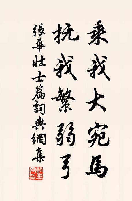 張華乘我大宛馬,撫我繁弱弓。書法作品欣賞