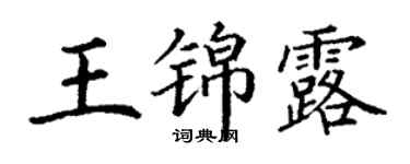 丁謙王錦露楷書個性簽名怎么寫