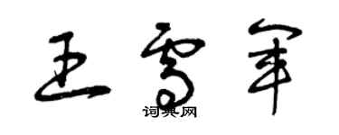 曾慶福王雪軍草書個性簽名怎么寫