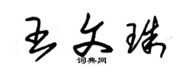 朱錫榮王文珠草書個性簽名怎么寫