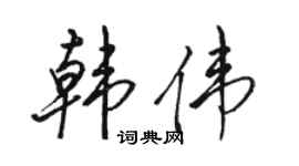 駱恆光韓偉行書個性簽名怎么寫