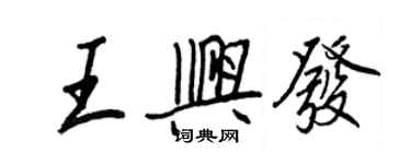 王正良王興發行書個性簽名怎么寫