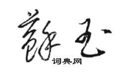 駱恆光蘇玉草書個性簽名怎么寫