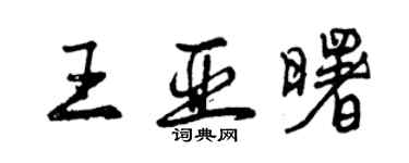 曾慶福王亞曙行書個性簽名怎么寫