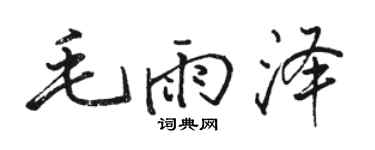 駱恆光毛雨澤行書個性簽名怎么寫