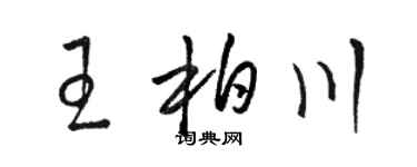 駱恆光王柏川草書個性簽名怎么寫