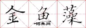 黃華生金魚藻楷書怎么寫