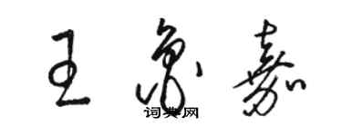 駱恆光王魯嘉草書個性簽名怎么寫