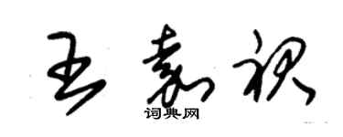 朱錫榮王嘉裙草書個性簽名怎么寫