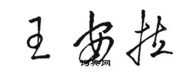 駱恆光王安拉草書個性簽名怎么寫