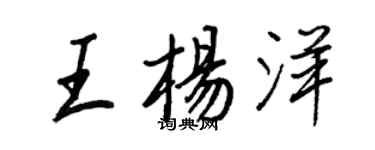 王正良王楊洋行書個性簽名怎么寫