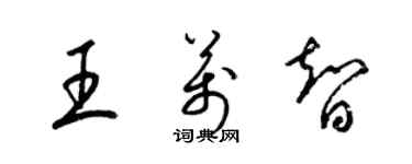 梁錦英王萬智草書個性簽名怎么寫