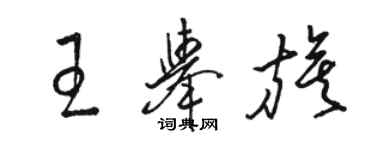 駱恆光王舉旗草書個性簽名怎么寫