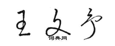 駱恆光王文予草書個性簽名怎么寫