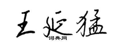 王正良王延猛行書個性簽名怎么寫