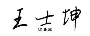 王正良王士坤行書個性簽名怎么寫