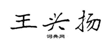 袁強王興揚楷書個性簽名怎么寫