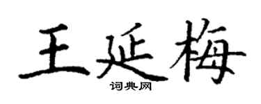 丁謙王延梅楷書個性簽名怎么寫