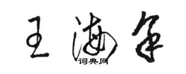 駱恆光王海余草書個性簽名怎么寫