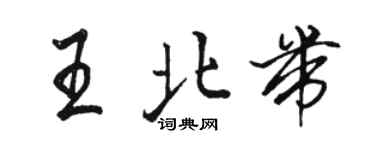 駱恆光王北帶行書個性簽名怎么寫