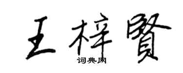王正良王梓賢行書個性簽名怎么寫