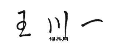 駱恆光王川一草書個性簽名怎么寫