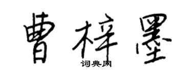 王正良曹梓墨行書個性簽名怎么寫