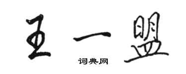 駱恆光王一盟行書個性簽名怎么寫