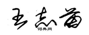 朱錫榮王志苗草書個性簽名怎么寫