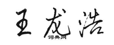 駱恆光王龍浩行書個性簽名怎么寫