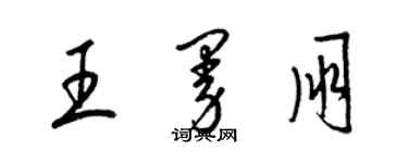 梁錦英王曼朋草書個性簽名怎么寫