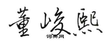 駱恆光董峻熙行書個性簽名怎么寫