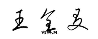 梁錦英王全友草書個性簽名怎么寫