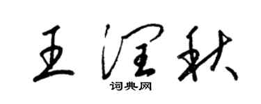 梁錦英王潤秋草書個性簽名怎么寫