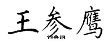 丁謙王參鷹楷書個性簽名怎么寫