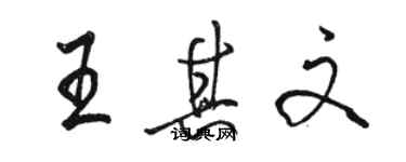 駱恆光王其文行書個性簽名怎么寫