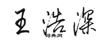 駱恆光王浩深行書個性簽名怎么寫