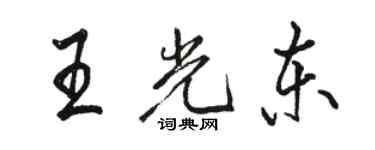 駱恆光王光東行書個性簽名怎么寫